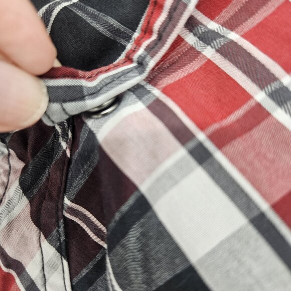 Harley-Davidson Shirt Mens Medium Plaid Eagle Patch Motor Clothes Western - Picture 5 of 16